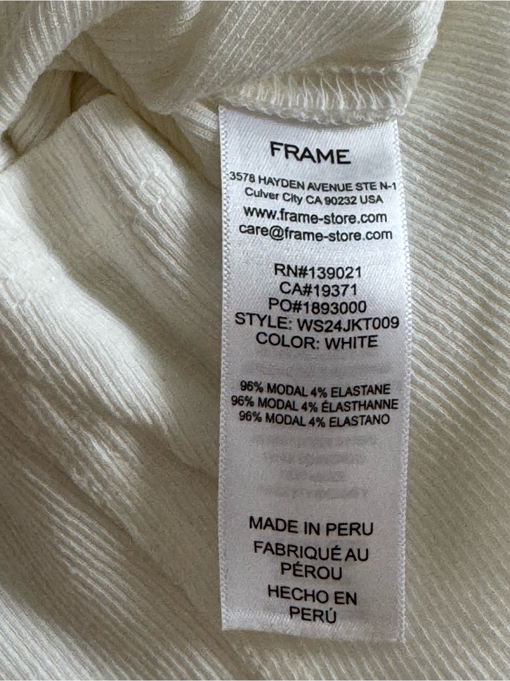 Frame Denim Cream Ribbed Scoop Tank - Picture 8 of 8